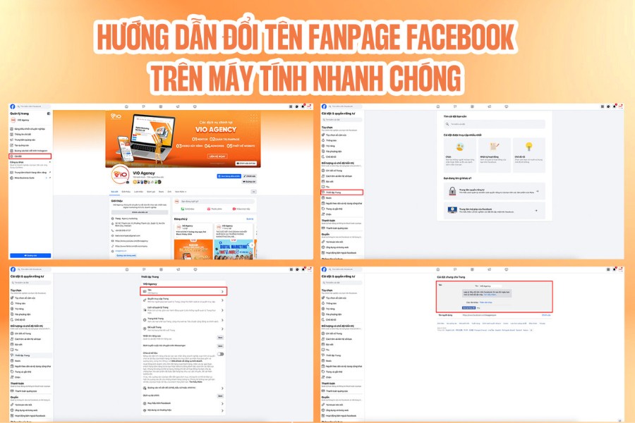 Cách đổi tên trang Fanpage Facebook trên máy tính