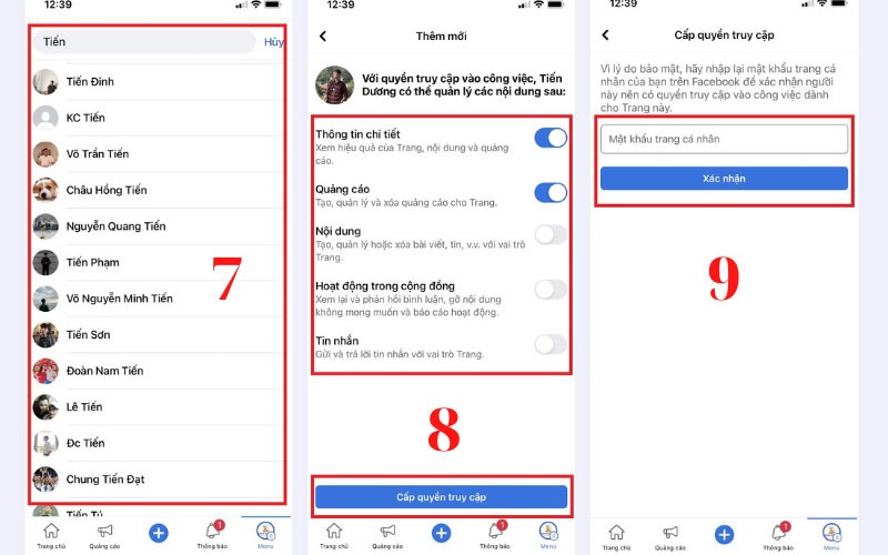 Cách thêm quản trị viên cho Fanpage trên điện thoại