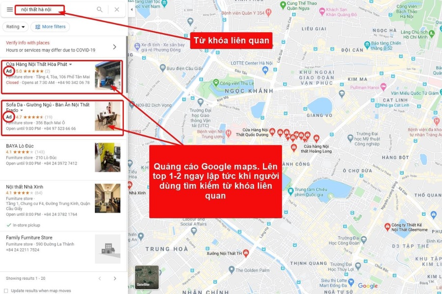 Hướng dẫn tạo quảng cáo Google Maps