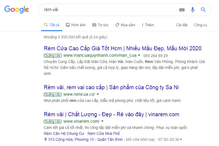 Quảng cáo tìm kiếm