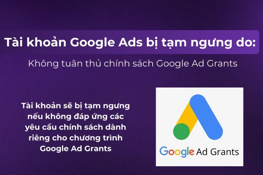 Tài khoản Google Ads bị tạm ngưng là trạng thái mà Google khóa tạm thời hoặc vĩnh viễn