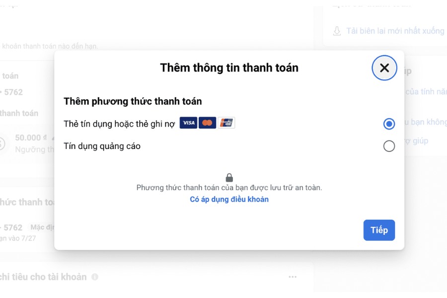 Các phương thức thanh toán quảng cáo Facebook Ads