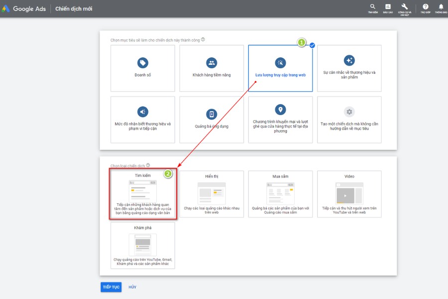 Cách tạo chiến dịch quảng cáo Google tìm kiếm