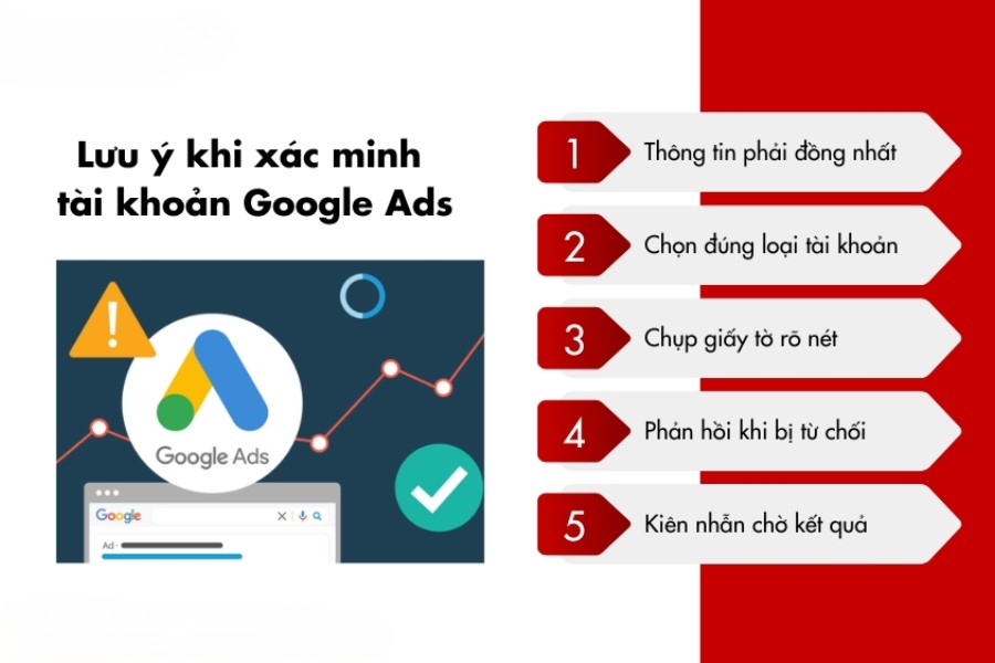 Những lưu ý trong quá trình xác minh nhà quảng cáo Google Ads