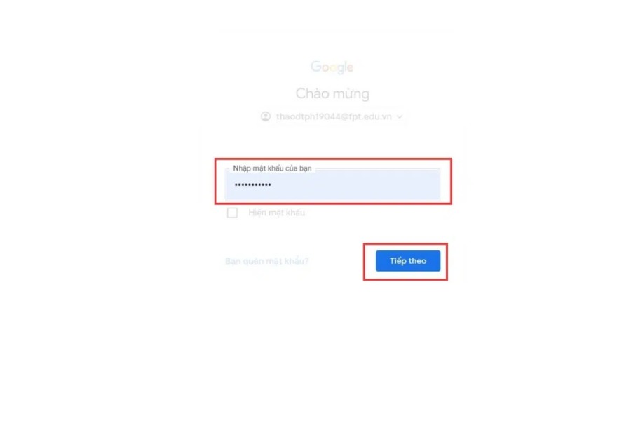 Quên tên người dùng