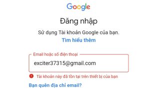 Tên người dùng và mật khẩu không hợp lệ