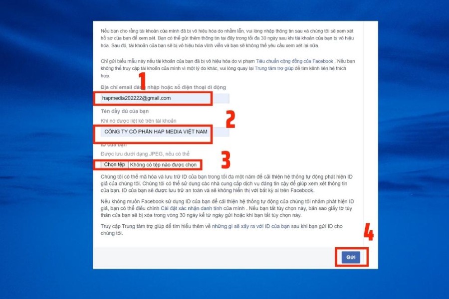 Hướng dẫn mở khoá tài khoản Facebook bằng link 907