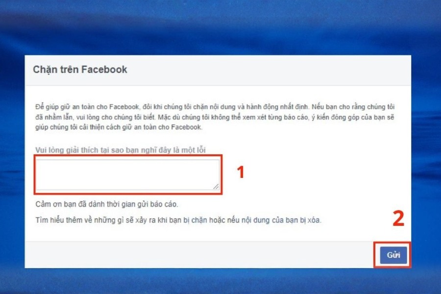 Hướng dẫn sử dụng Link 151 để báo cáo lỗi chặn trên Facebook