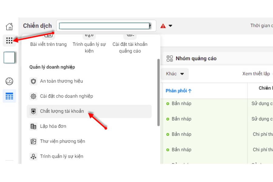 Cần kiểm tra chất lượng tài khoản quảng cáo Facebook