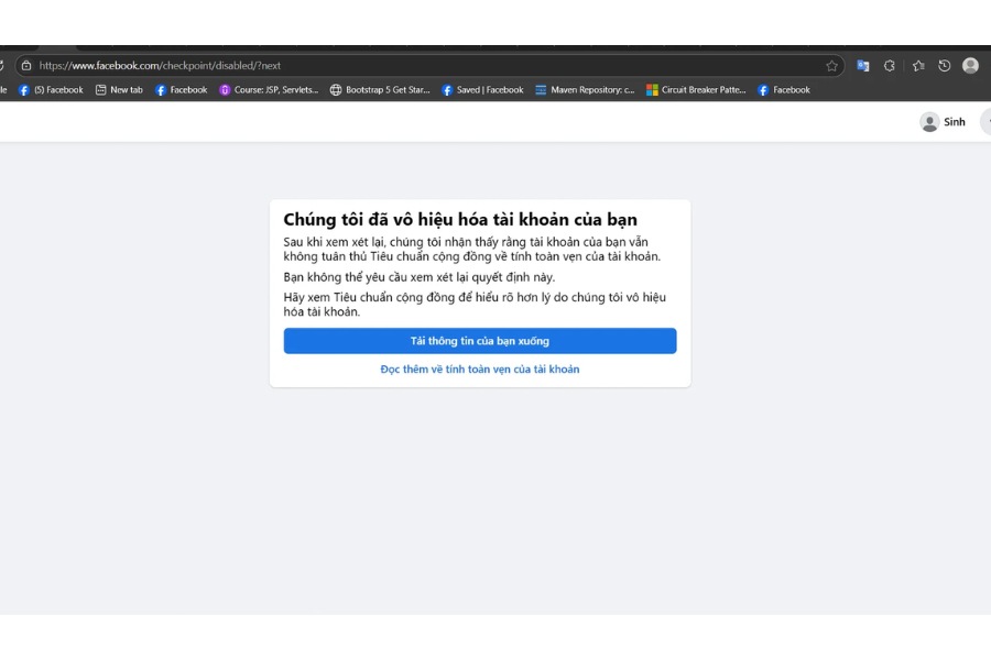Nguyên nhân khiến tài khoản bị khóa 282 trên Facebook